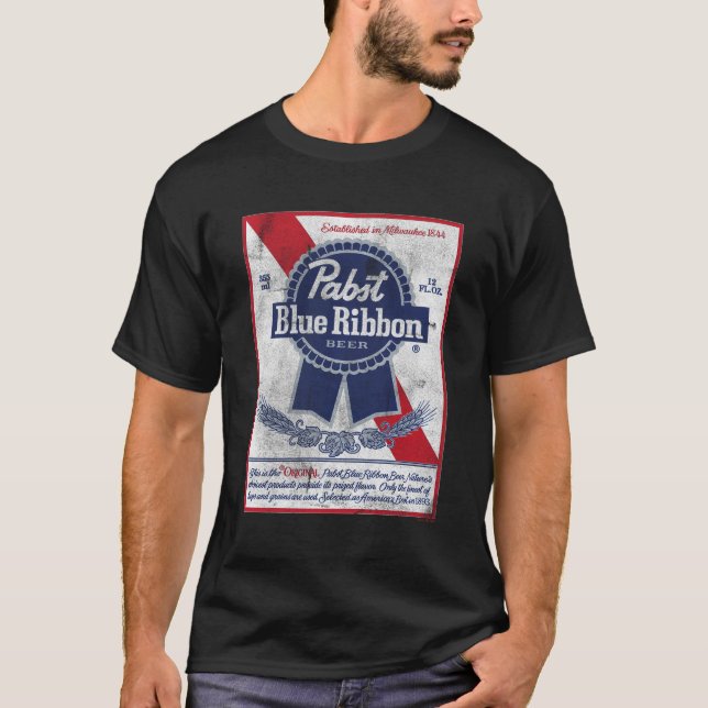 Camiseta Etiqueta de la cinta azul Pabst (Anverso)