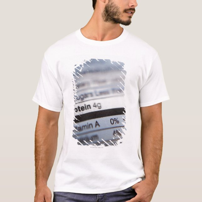 Camiseta Etiqueta de la nutrición de la comida (Anverso)