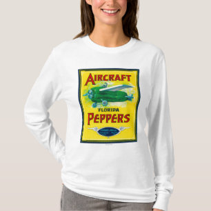 Camiseta Etiqueta de la pimienta de los aviones