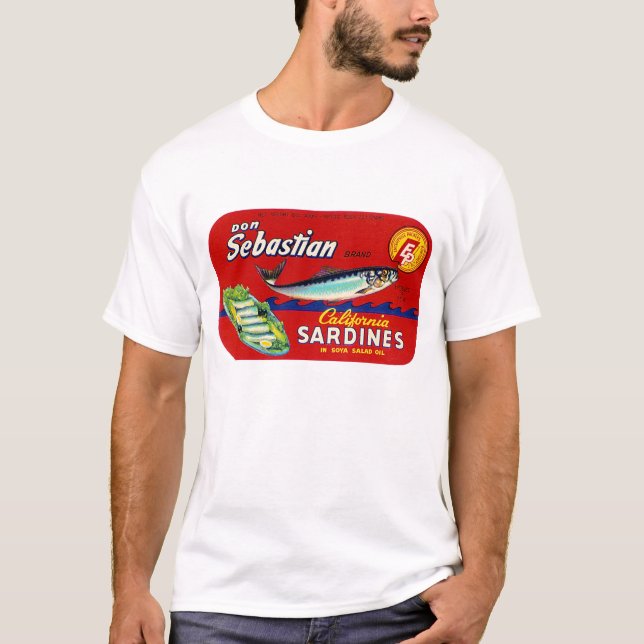 Camiseta Etiqueta de la sardina de Sebastian (Anverso)