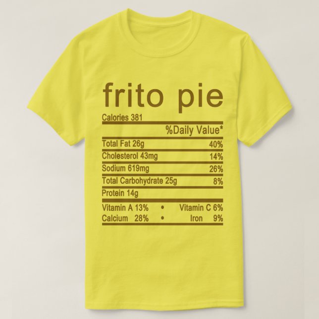 Camiseta Etiqueta de los hechos de nutrición (Diseño del anverso)