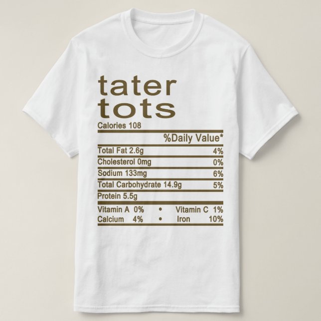 Camiseta Etiqueta de los hechos de nutrición (Diseño del anverso)
