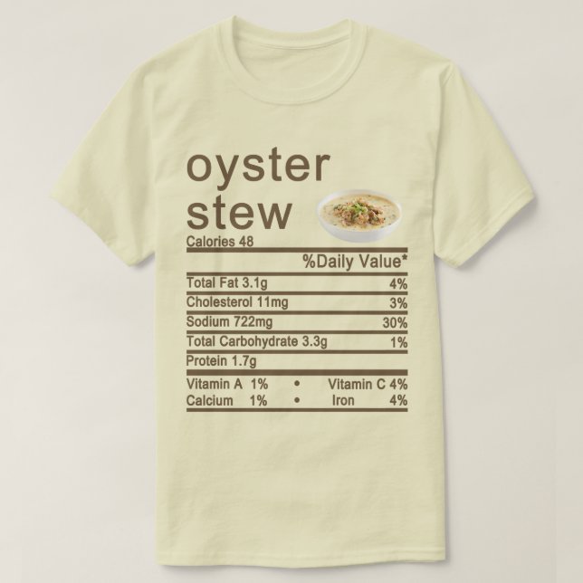 Camiseta Etiqueta de los hechos de nutrición (Diseño del anverso)