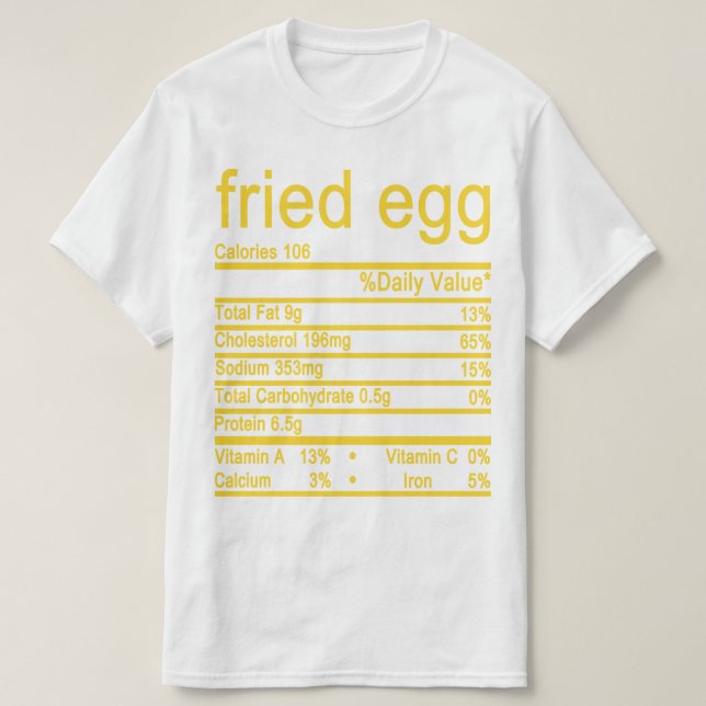 Camiseta Etiqueta de los hechos de nutrición (Diseño del anverso)