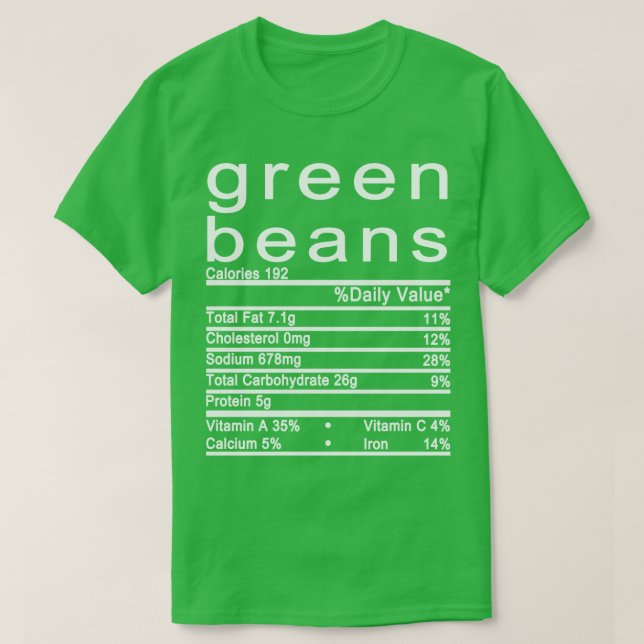Camiseta Etiqueta de los hechos de nutrición (Diseño del anverso)