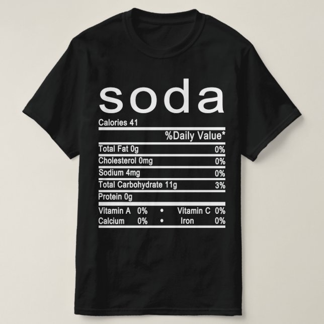 Camiseta Etiqueta de los hechos de nutrición (Diseño del anverso)