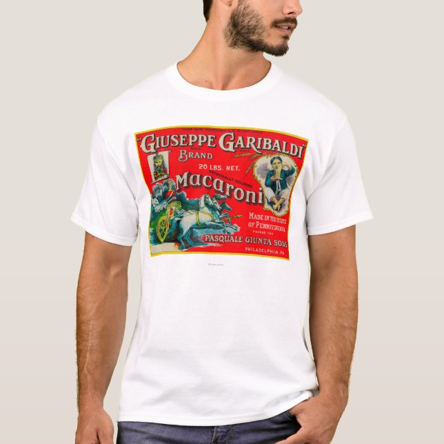 Camiseta Etiqueta de los macarrones de Giuseppe Garibaldi (Anverso)