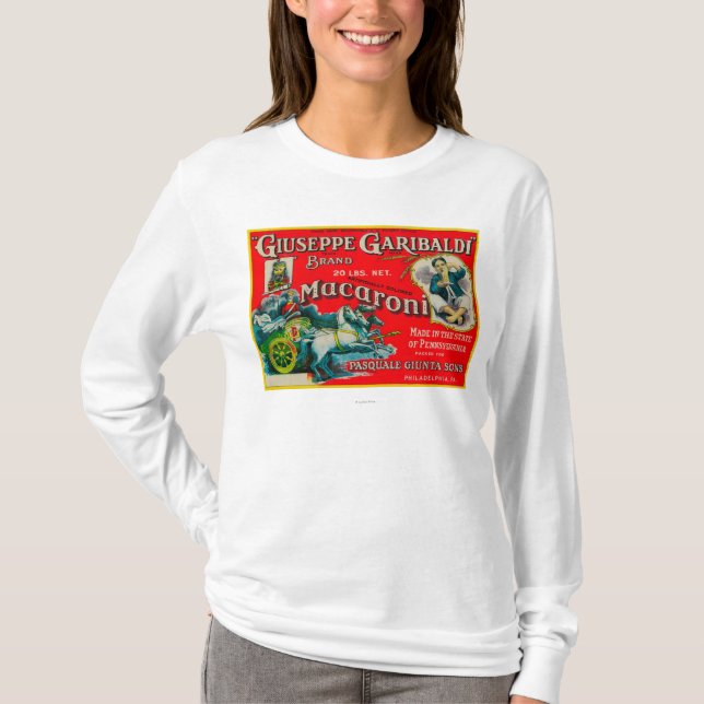 Camiseta Etiqueta de los macarrones de Giuseppe Garibaldi (Anverso)