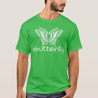 Camiseta etiqueta de mariposa mariposa
