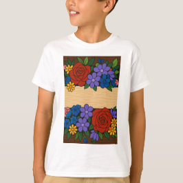 Camiseta Etiqueta de nombre de flor