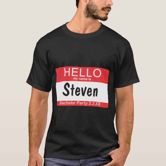 Camiseta Etiqueta de nombre de partido de soltero regalo ca (Anverso)