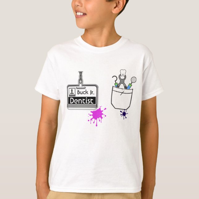 Camiseta Etiqueta de nombre Dentista de profesión personali (Anverso)