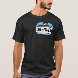 Camiseta Etiqueta de nombre LGBT transgénero pronuncia lo q