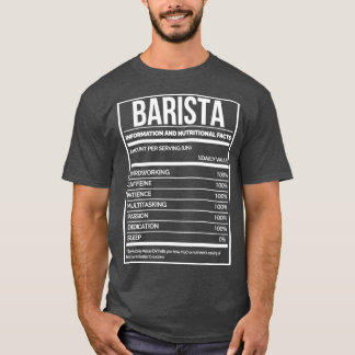 Camiseta Etiqueta de nutrición Barista Funny Baristas