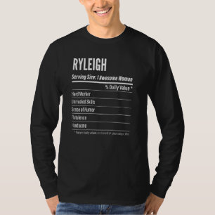 Camiseta Etiqueta de nutrición de tamaño de las mujeres Ryl