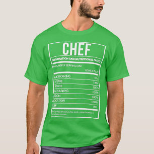 Camiseta Etiqueta de nutrición divertida para cocinar