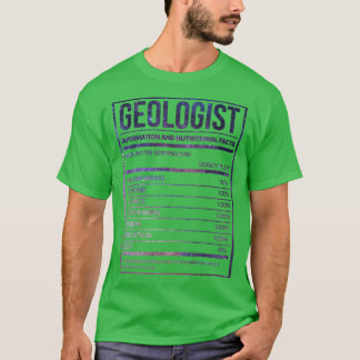 Camiseta Etiqueta de nutrición geológica divertida