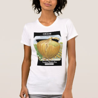 Camiseta Etiqueta de paquete de semilla de cebolla
