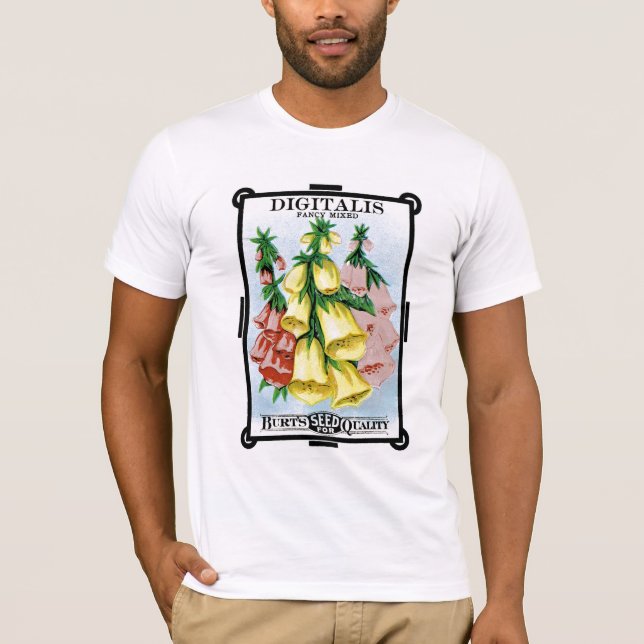 Camiseta Etiqueta de paquete de semilla de Digitalis (Anverso)