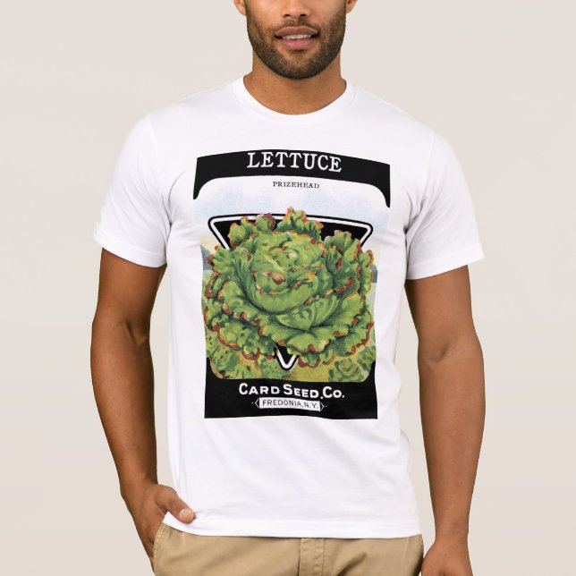 Camiseta Etiqueta de paquete de semilla de lechuga (Anverso)