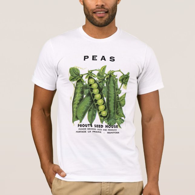 Camiseta Etiqueta de paquete de semilla de peas (Anverso)