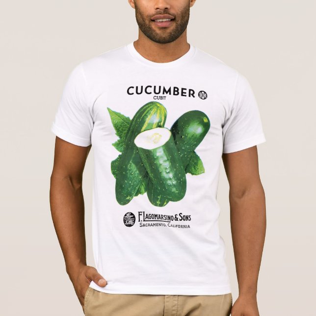 Camiseta Etiqueta de paquete de semilla de pepino (Anverso)