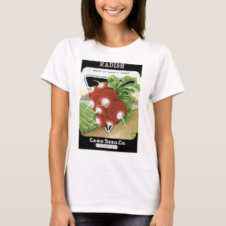 Camiseta Etiqueta de paquete de semilla de rábano