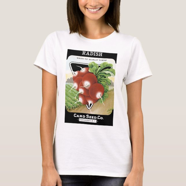 Camiseta Etiqueta de paquete de semilla de rábano (Anverso)