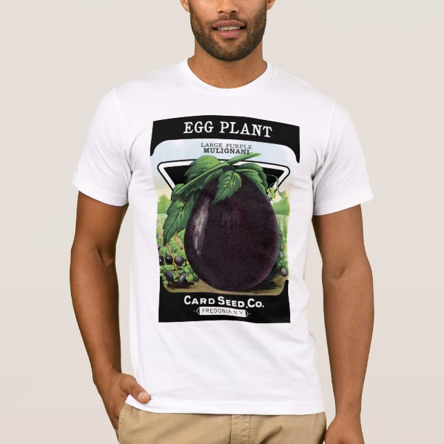 Camiseta Etiqueta de paquete semilla de berenjena (Anverso)