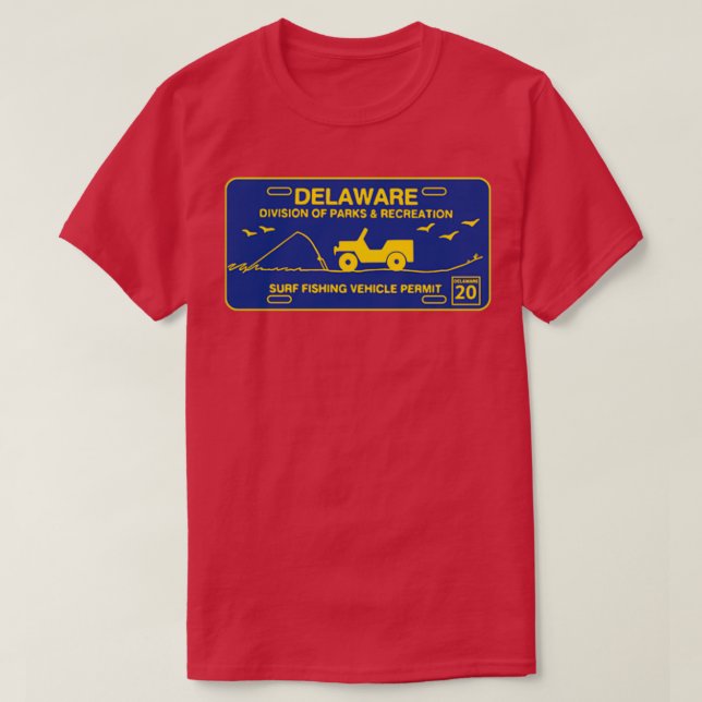 Camiseta Etiqueta de playa de Delaware (Diseño del anverso)