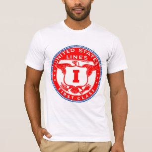 Camiseta Etiqueta de primera clase de Líneas de Estados Uni