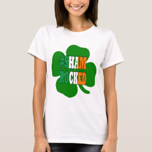 Camiseta Etiqueta de texto shamrockeado Irlanda St Patricks