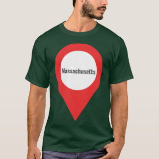 Camiseta Etiqueta de ubicación de Massachusetts rosa tamaño