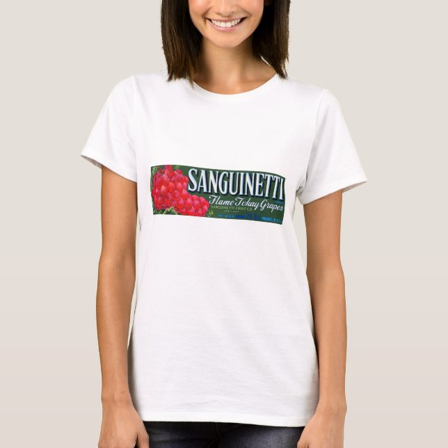 Camiseta Etiqueta de uvas sanguinetti (Anverso)