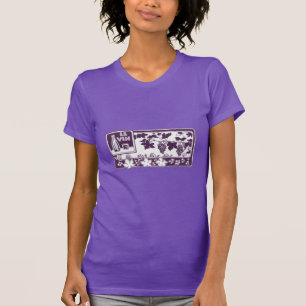 Camiseta Etiqueta de vino francés antiguo   Viñedo rústico