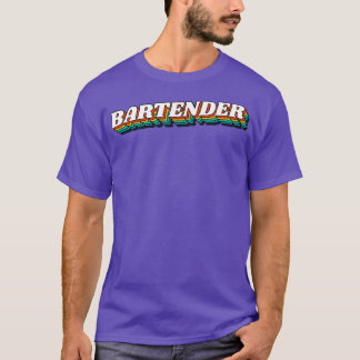 Camiseta Etiqueta De Vintage Retro Bartender Para La Mejor