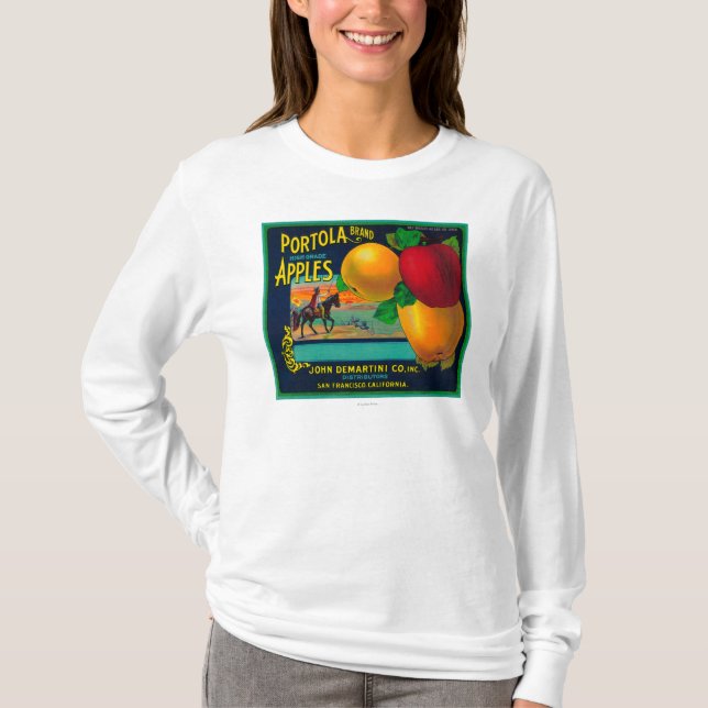 Camiseta Etiqueta del cajón de Portola Apple (Anverso)