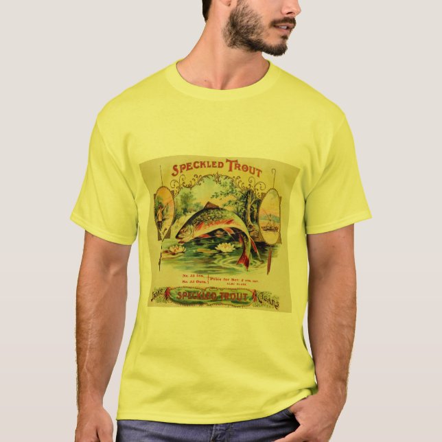Camiseta Etiqueta del cigarro de la pesca de los pescados (Anverso)