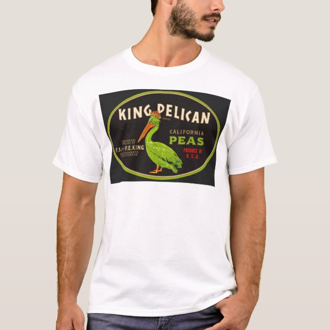 Camiseta Etiqueta del cráneo de arvejas de King Pelican Cal (Anverso)