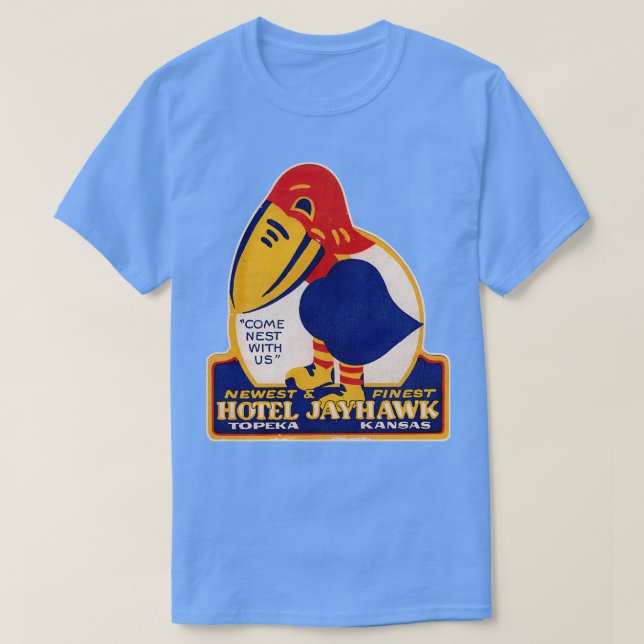 Camiseta Etiqueta del equipaje de Kansas del Hotel Jayhawk  (Diseño del anverso)