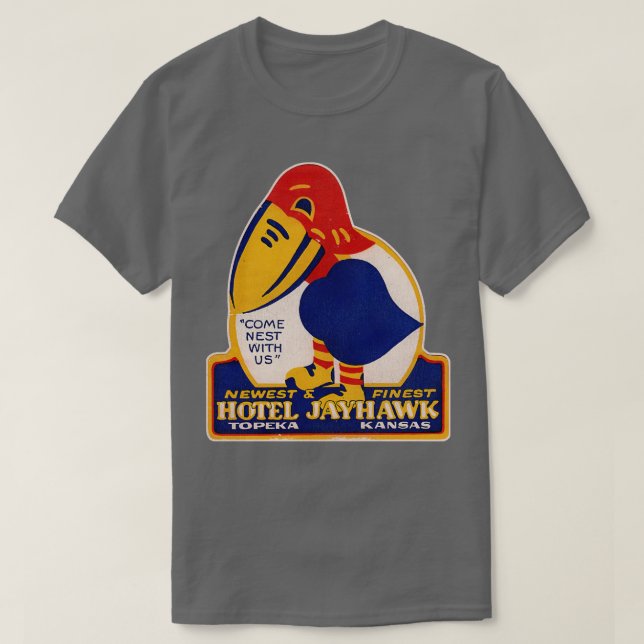 Camiseta Etiqueta del equipaje de Kansas del Hotel Jayhawk  (Diseño del anverso)