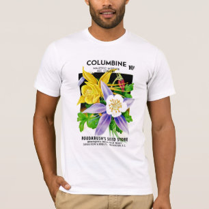 Camiseta Etiqueta del paquete de la semilla de Columbine