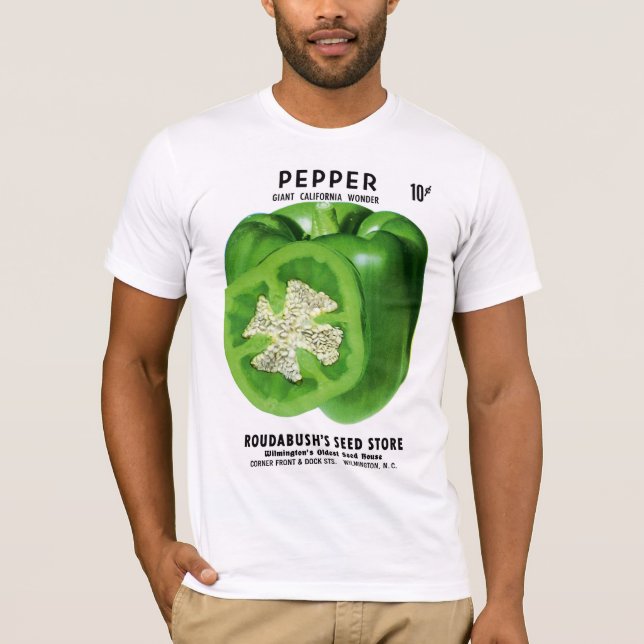 Camiseta Etiqueta del paquete de semillas de Pepper (Anverso)