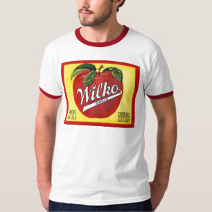 Camiseta Etiqueta del vintage de las manzanas de la marca