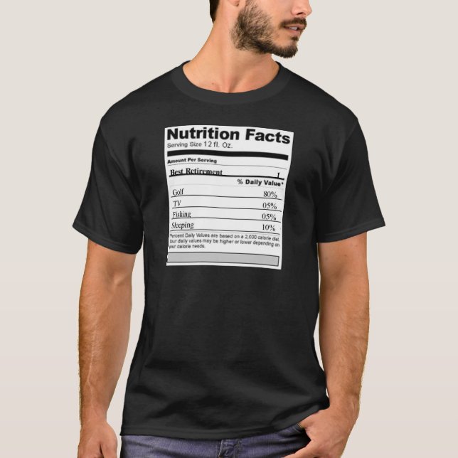Camiseta Etiqueta divertida de la nutrición del retiro (Anverso)