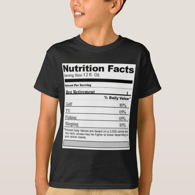 Camiseta Etiqueta divertida de la nutrición del retiro (Anverso)