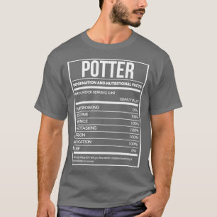 Camiseta Etiqueta divertida de nutrición de alfarería