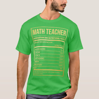 Camiseta Etiqueta divertida de nutrición matemática de prof
