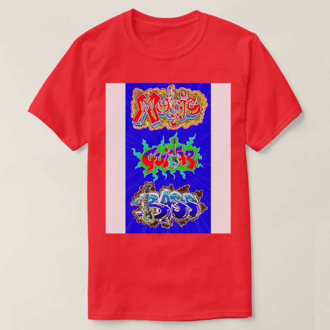Camiseta Etiqueta Graffiti Música Art 1 (Diseño del anverso)