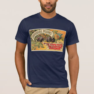Camiseta Etiqueta imperial de los ciruelos del vintage